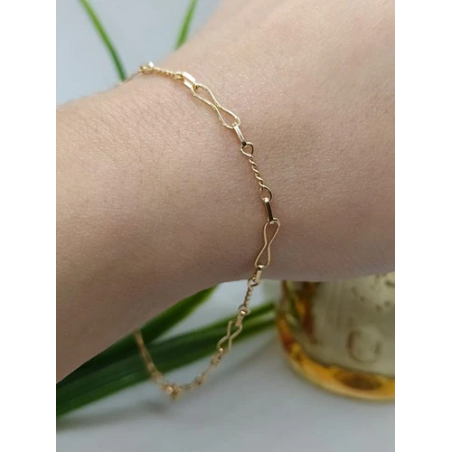 Pulsera infinito palito torcido 18 cm 2.4 grs Oro 18k