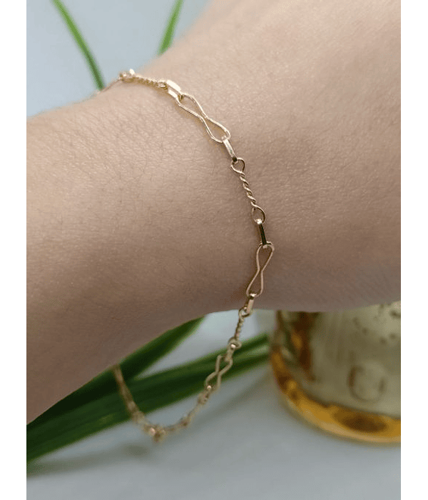 Pulsera infinito palito torcido 18 cm 2.4 grs Oro 18k