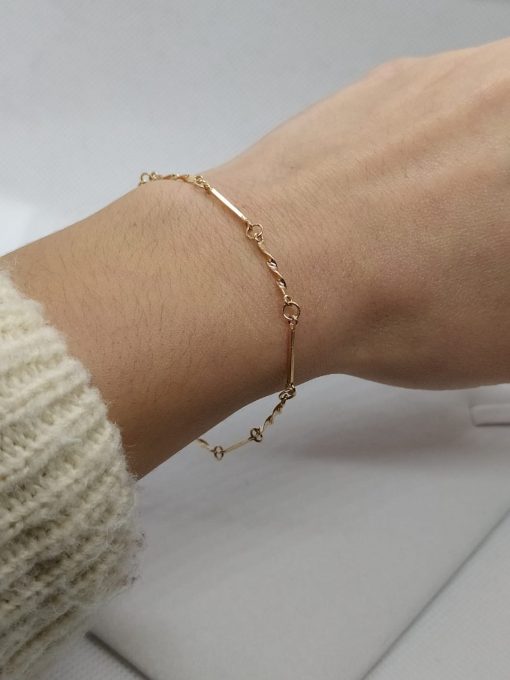 Pulsera cadena palito 18 cm 2.6 grs Oro 18k 1