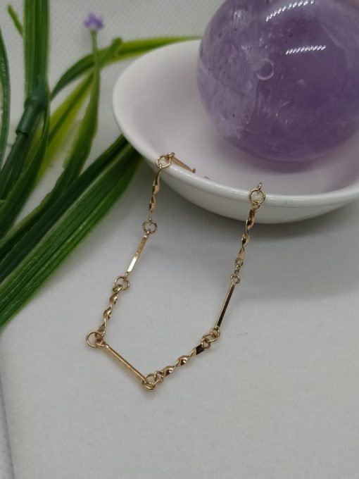 Pulsera cadena palito 18 cm 2.6 grs Oro 18k 4