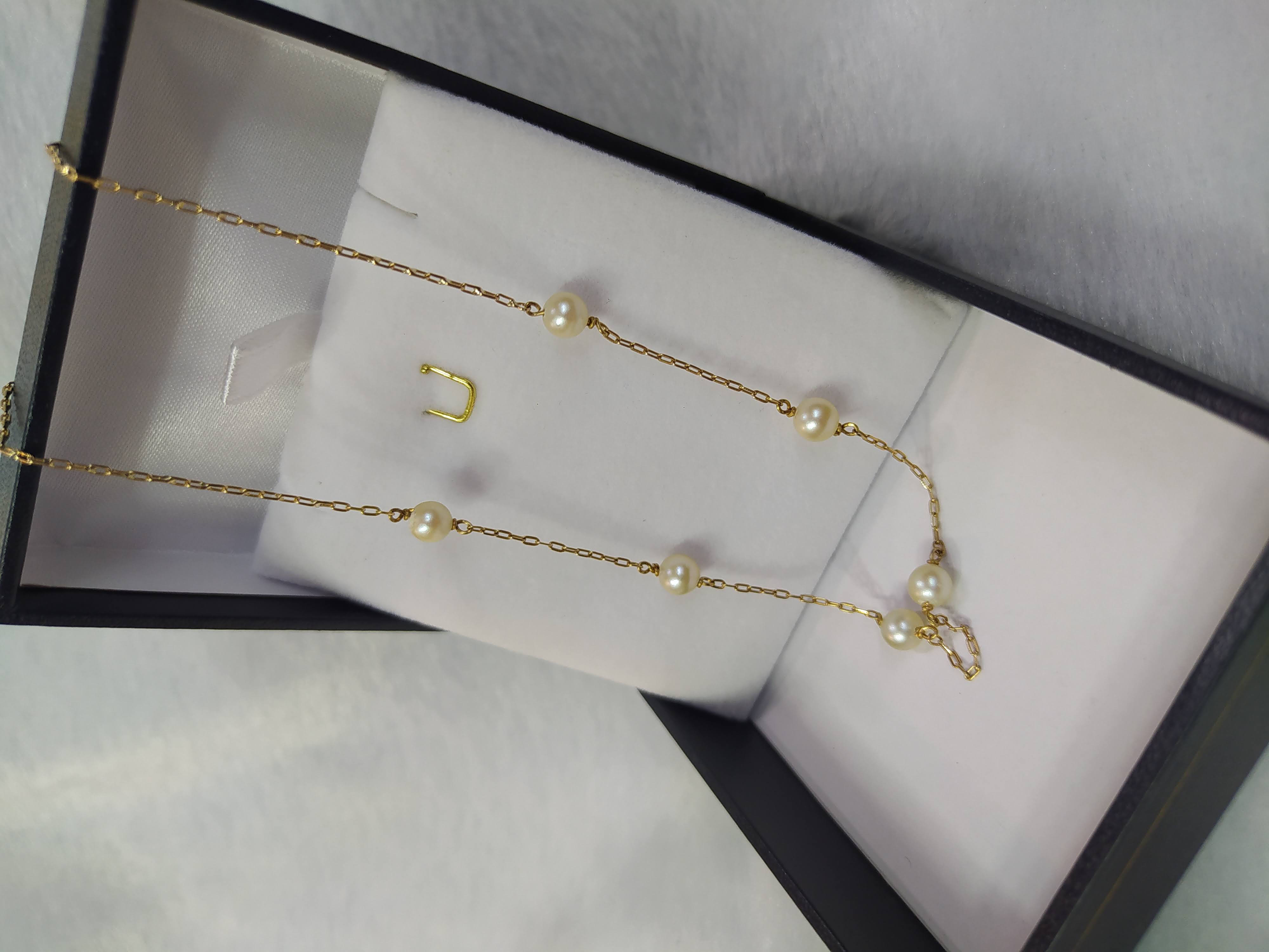 Collar de perlas cultivadas 50 cm 4 grs Oro 18k 1