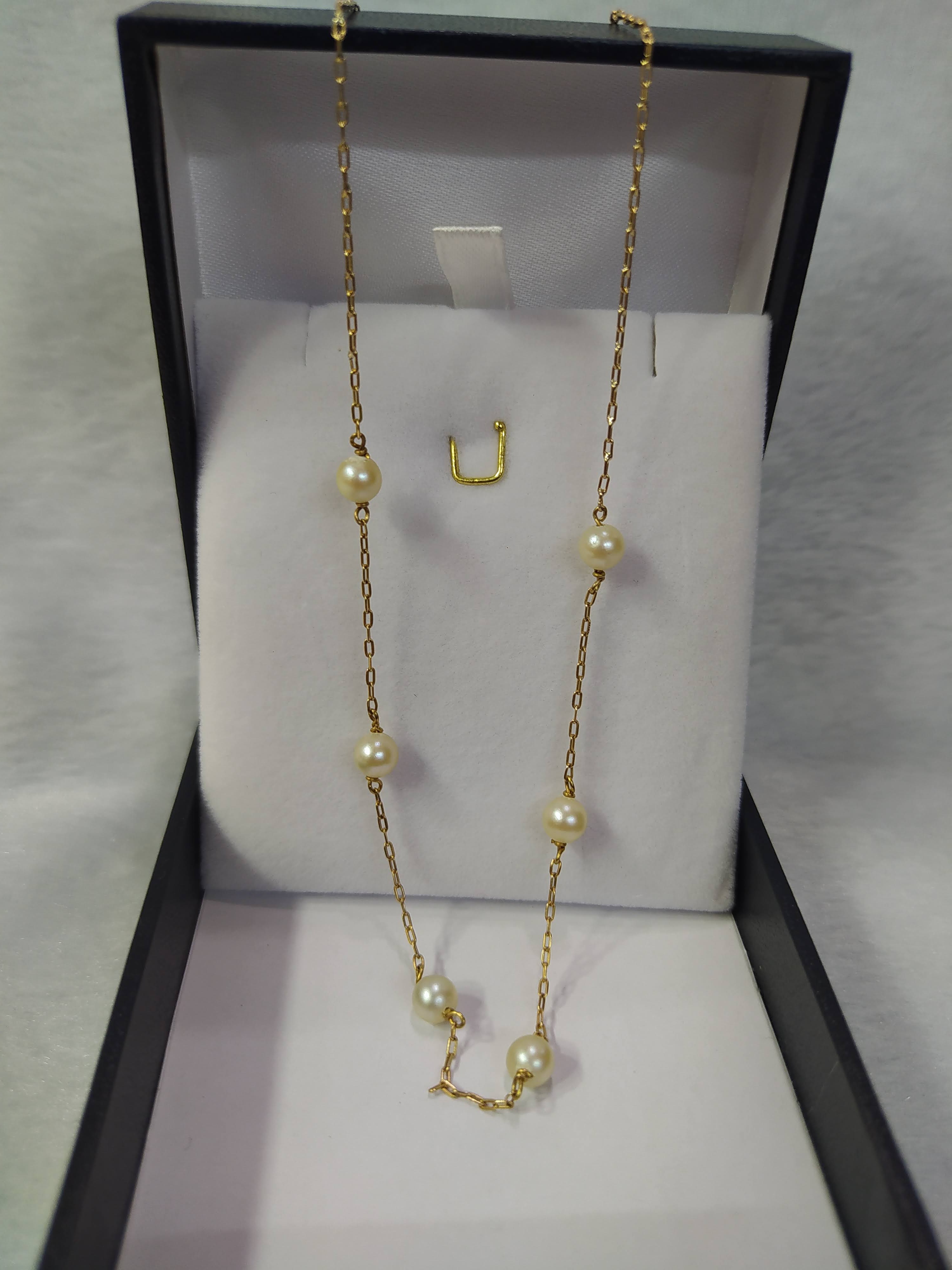 Collar de perlas cultivadas 50 cm 4 grs Oro 18k 2