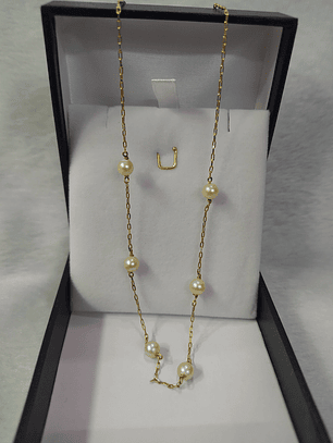 Collar de perlas cultivadas 50 cm 4 grs Oro 18k