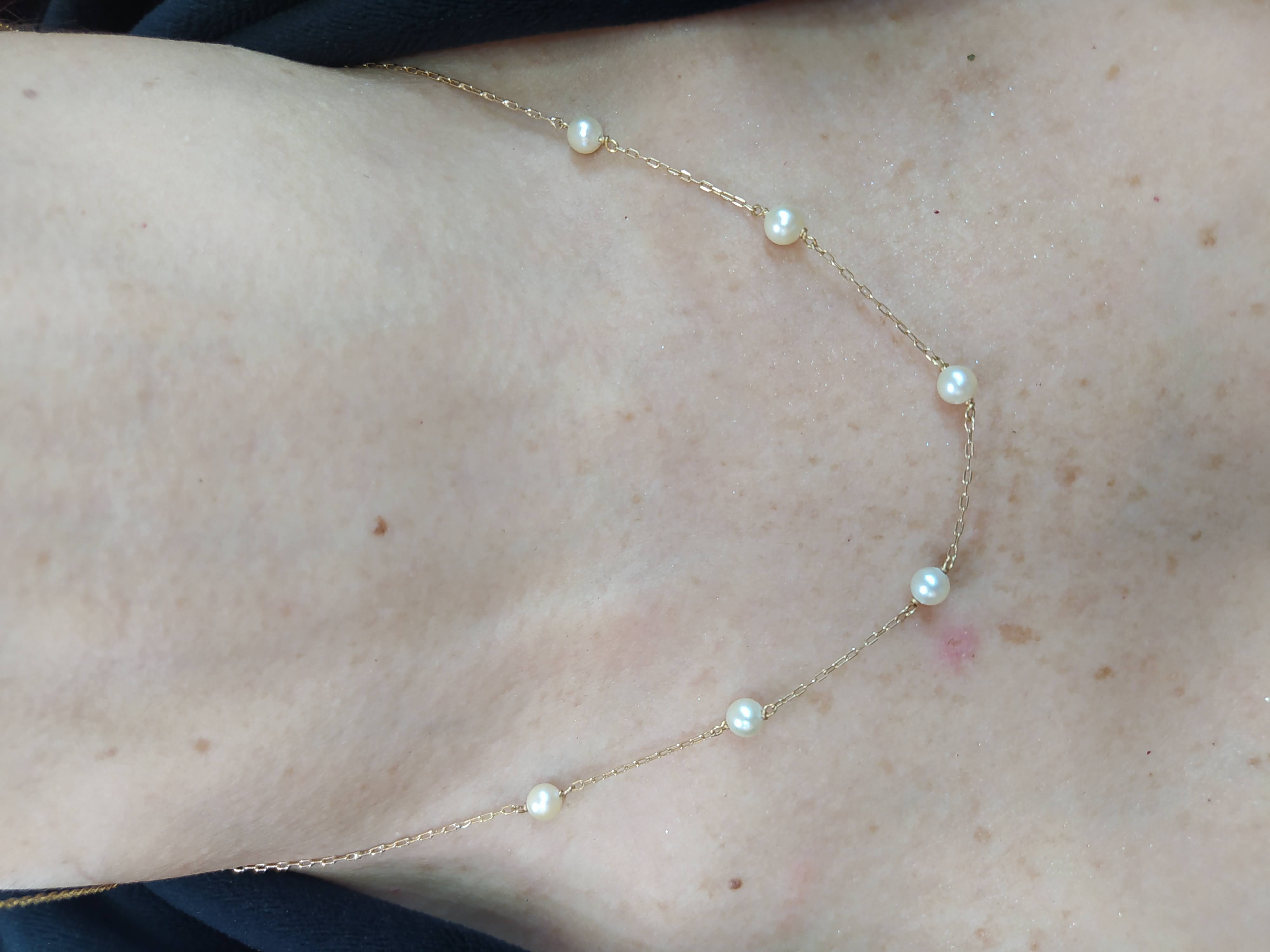 Collar de perlas cultivadas 50 cm 4 grs Oro 18k 3