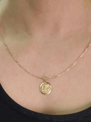 Cadena cartier 50 cm y disco FC barcelona 6 grs Oro 18k