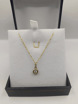 Cadena singapur 45 cm con punto de luz circón 1.6 grs de Oro italiano 18k