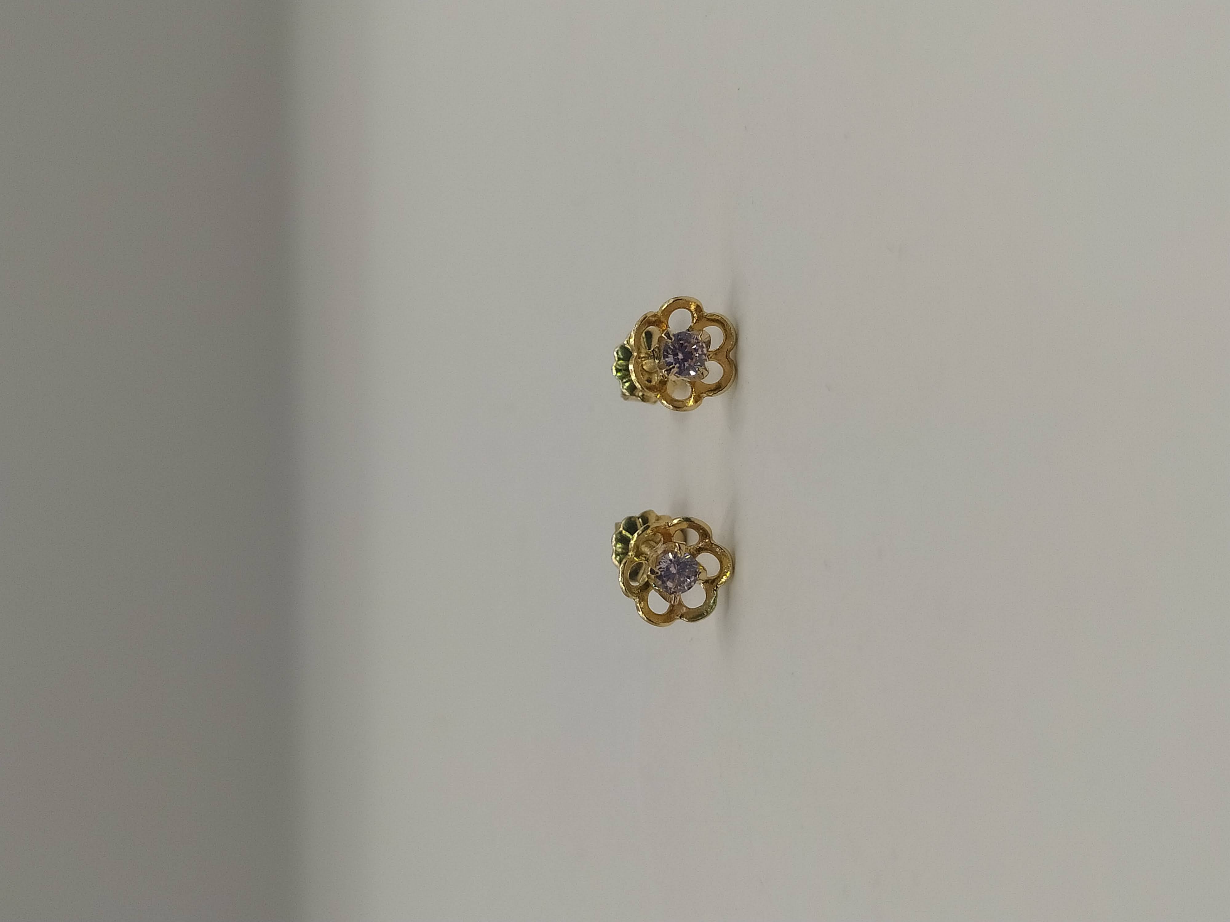 Aros flor rosa de Francia 7 mm 1.2 grs Oro 18k 2