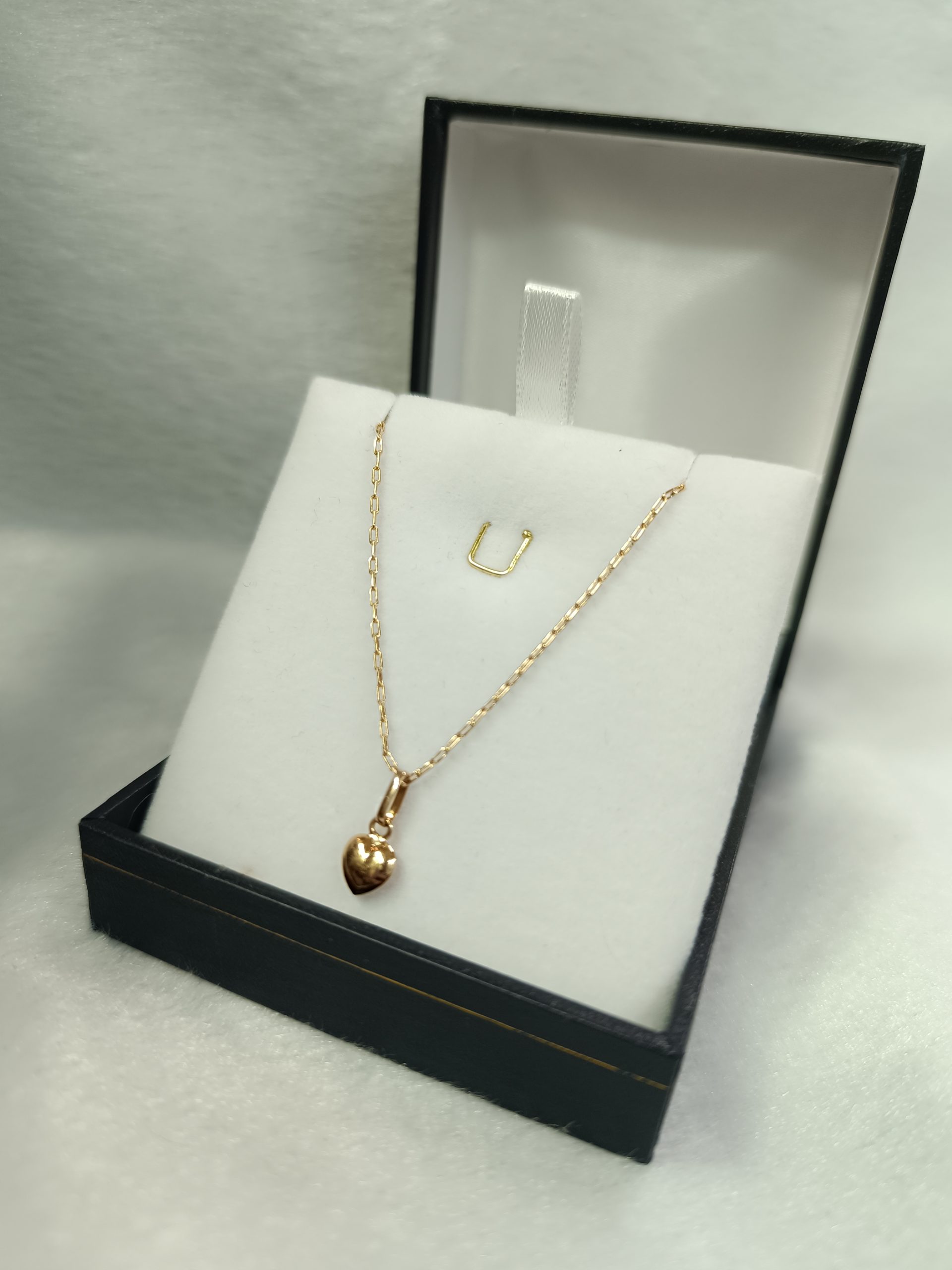 Conjunto cadena limada 50 cm y corazón 6.5 mm 2.5 grs de Oro 18k 3