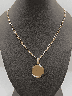 Cadena cartier 60 cm con disco 7.0 grs Oro 18k