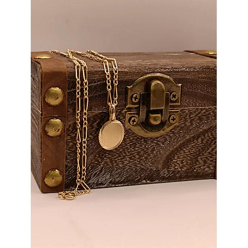 Cadena cartier 60 cm con disco 7.0 grs Oro 18k