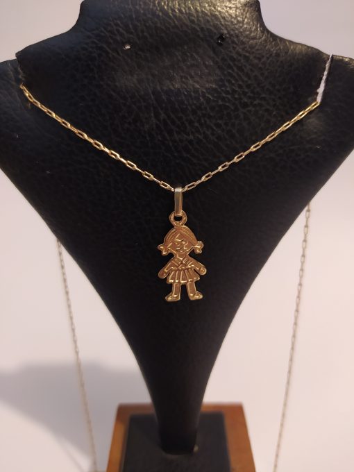 Cadena limada 50 cm y niña 3.5 grs Oro 18k  2