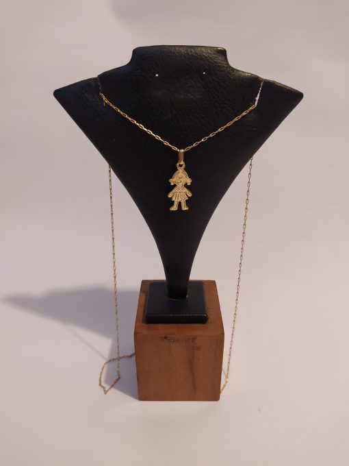 Cadena limada 50 cm y niña 3.5 grs Oro 18k  3