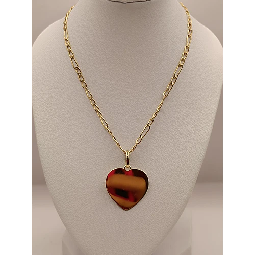Cadena cartier 50 cm con corazón liso 2 cm 7.5 grs Oro 18k