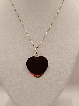 Cadena limada 50 cm con corazón liso 2 cm 4.8 grs Oro 18k