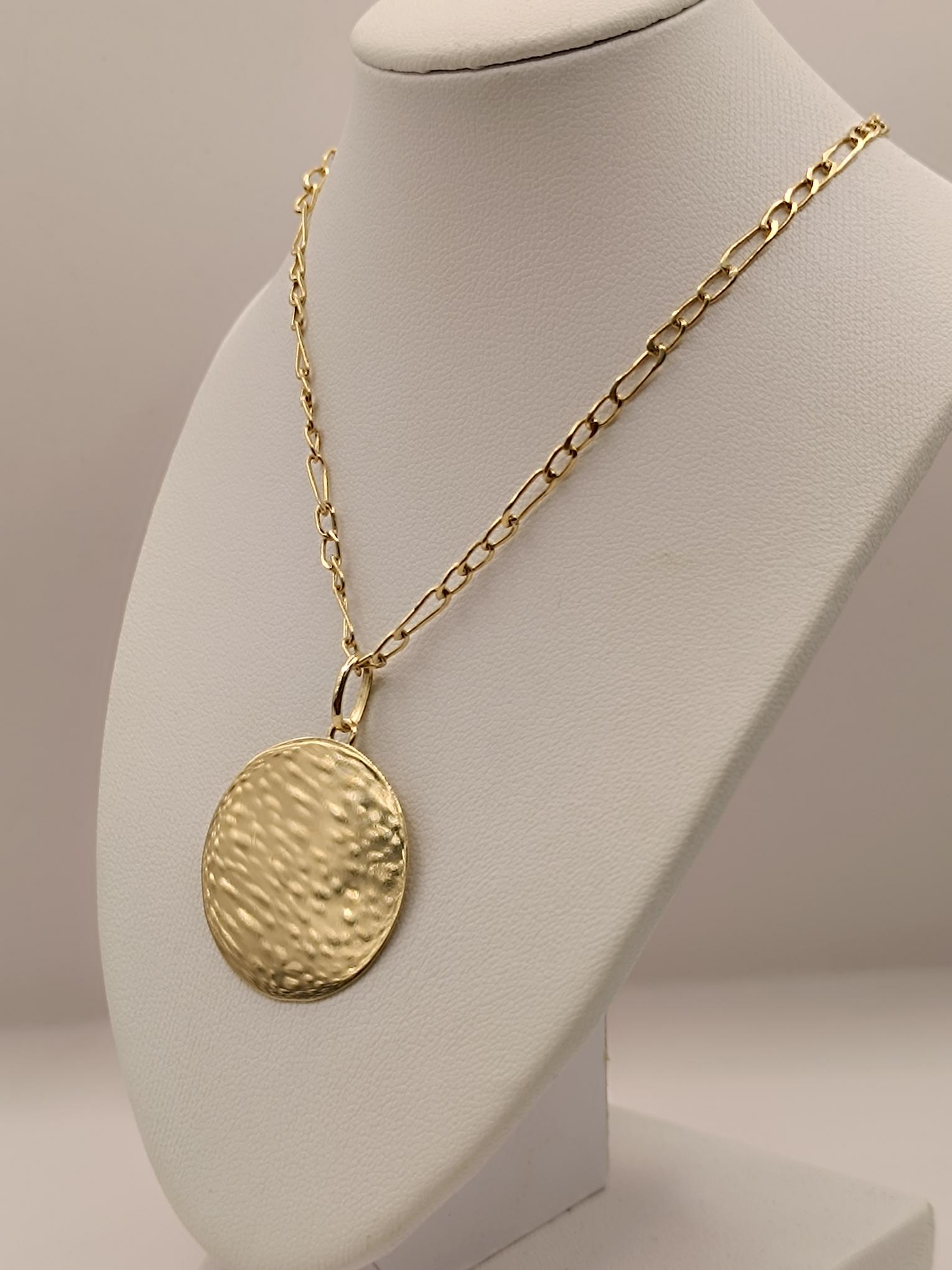 Cadena cartier 60 cm con disco 3 cm 11 grs Oro 18k 5