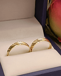 Argollas de matrimonio satinadas diagonal 5 mm 5 grs Oro 18k