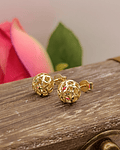 Aros esfera mandalas 10 mm 2 grs Oro 18k italiano