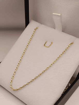Cadena limada 45 cm 3 grs Oro 18k