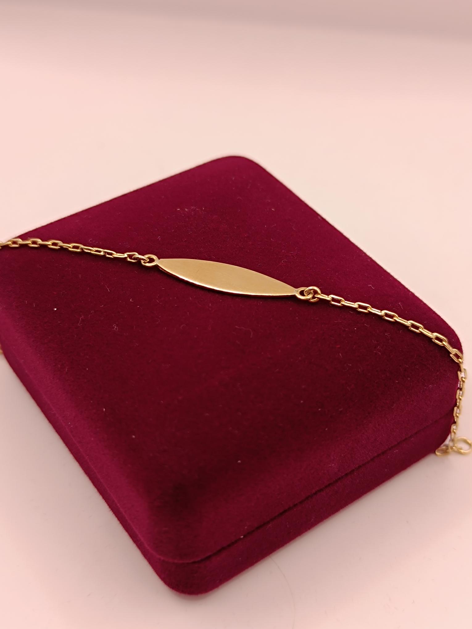 Pulsera niña/o con placa de identificación 1.7 grs Oro 18k 3