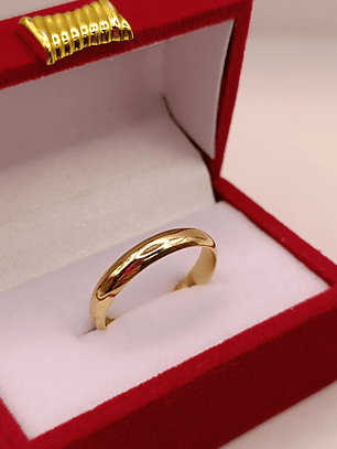 Argolla modelo inglés 3 mm 3.5 grs Oro 18k