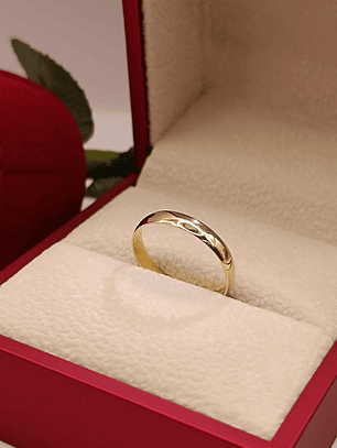 Argolla media caña 3 mm 1.5 grs Oro 18k