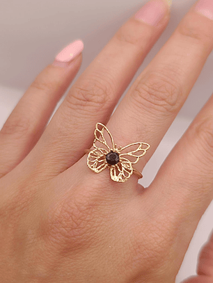 Anillo mariposa onix 2 grs Oro 18k