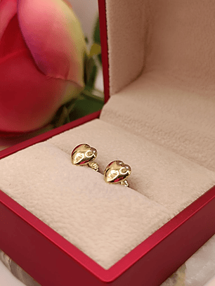 Aros corazón grande 8 mm 1 gr Oro 18k