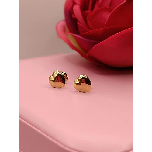 Aros corazón grande 8 mm 1 gr Oro 18k