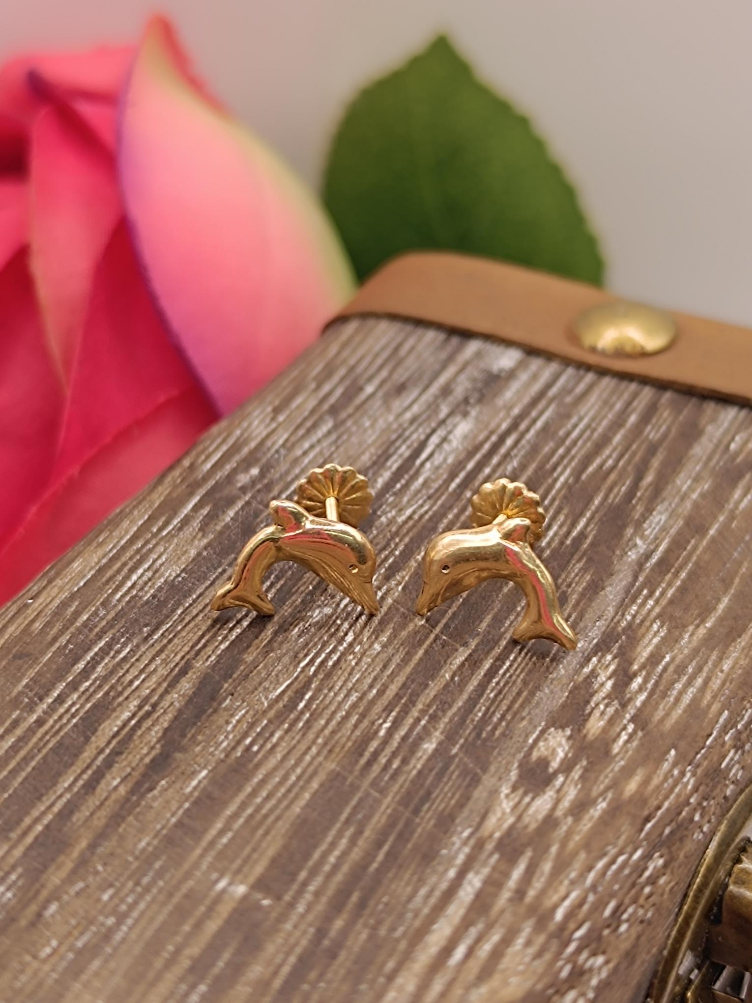 Aros delfin 10 mm 1 grs Oro 18k  2