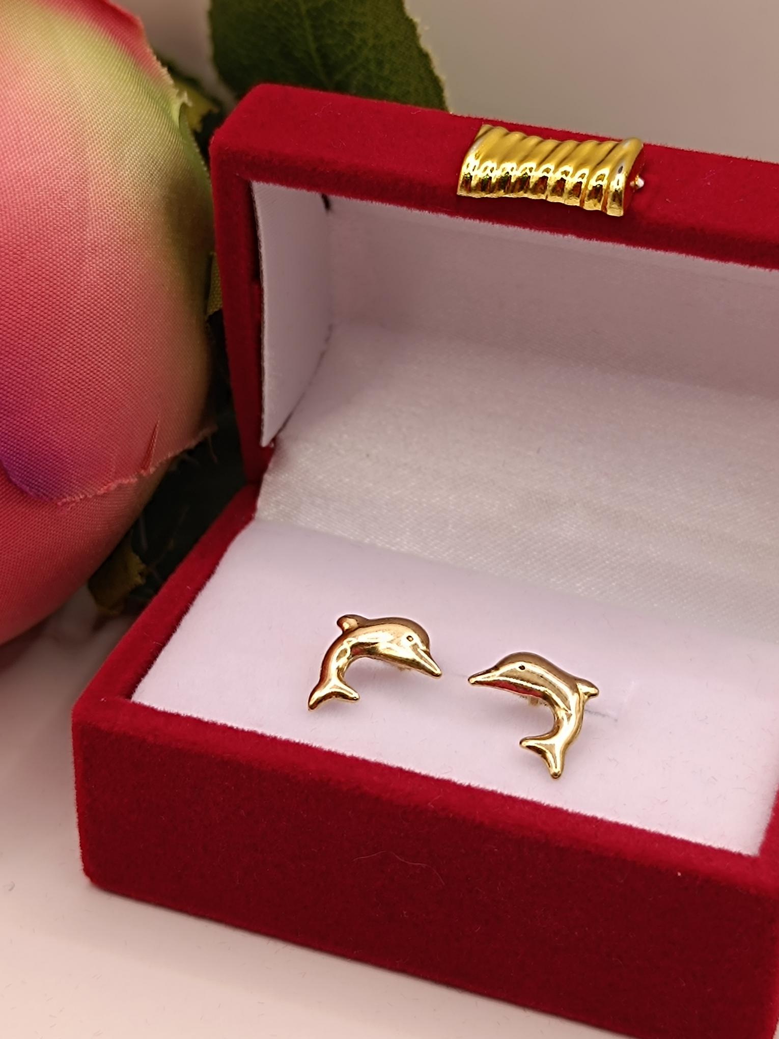 Aros delfin 10 mm 1 grs Oro 18k  3