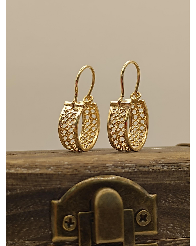 Aros filigrana 3 cm 8 grs Oro 18k