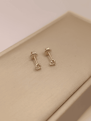 Aros punto de luz rosa de Francia 3 mm 1 gr Oro 18k