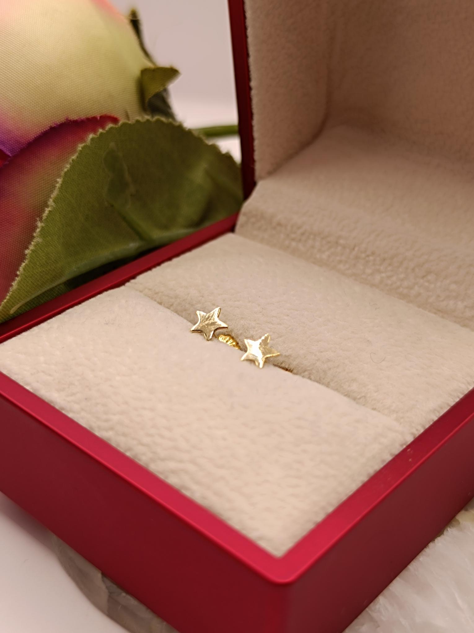 Aros estrella 4 mm 1 gr Oro 18k 3