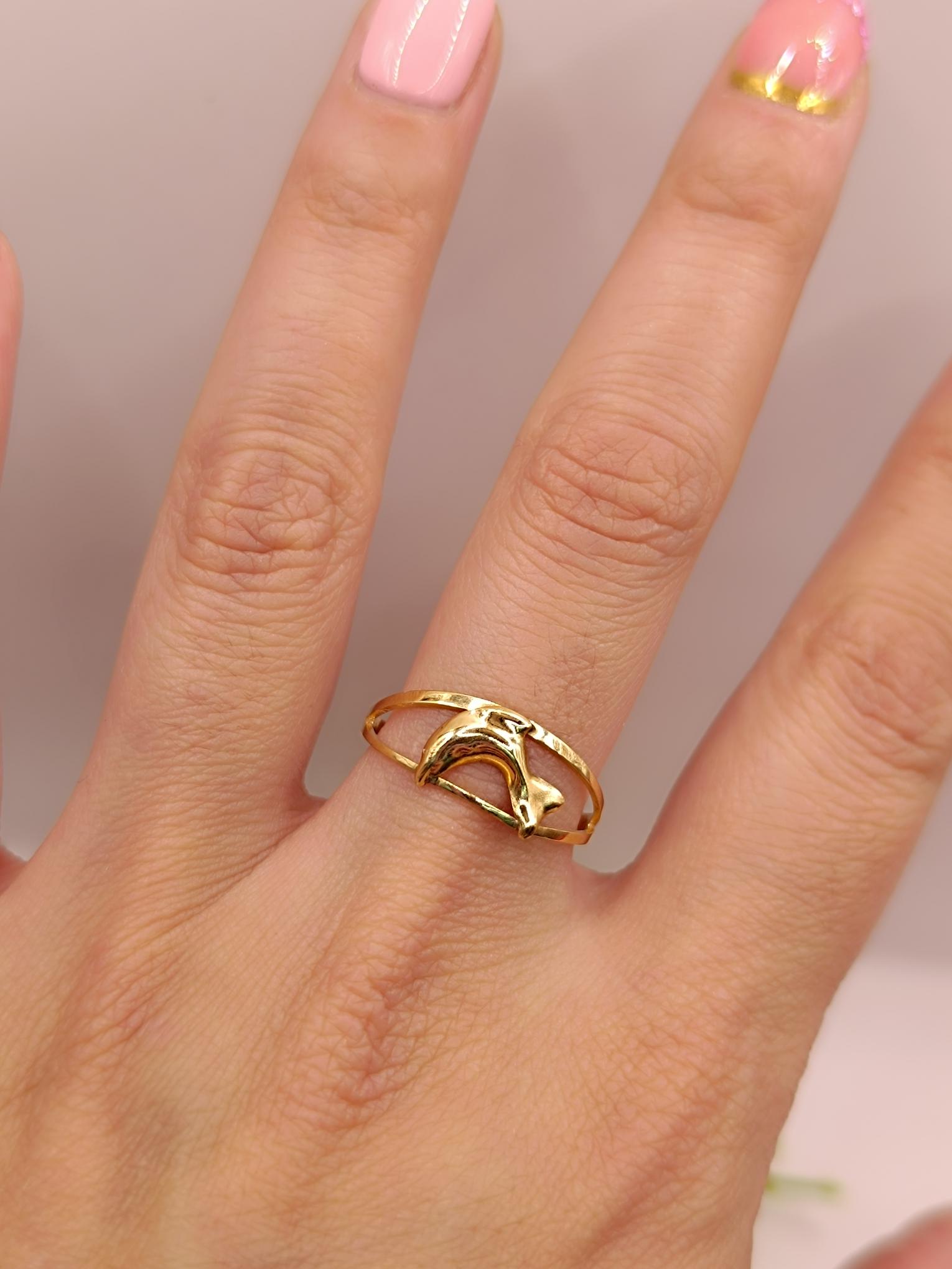 Anillo delfin juvenil 1.5 grs Oro 18k 1