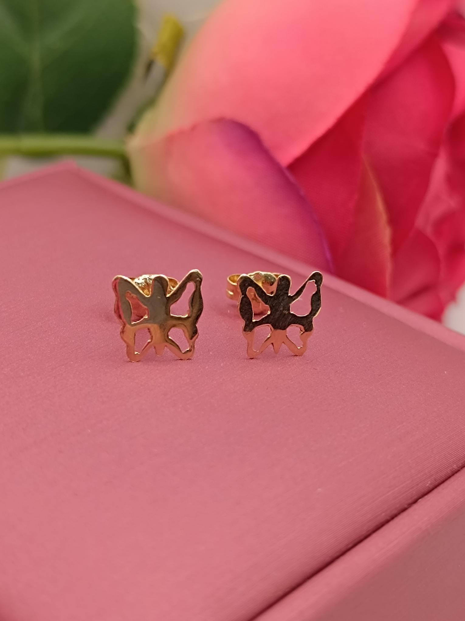 Aros mariposa 10 mm 1.8 grs Oro 18k 1
