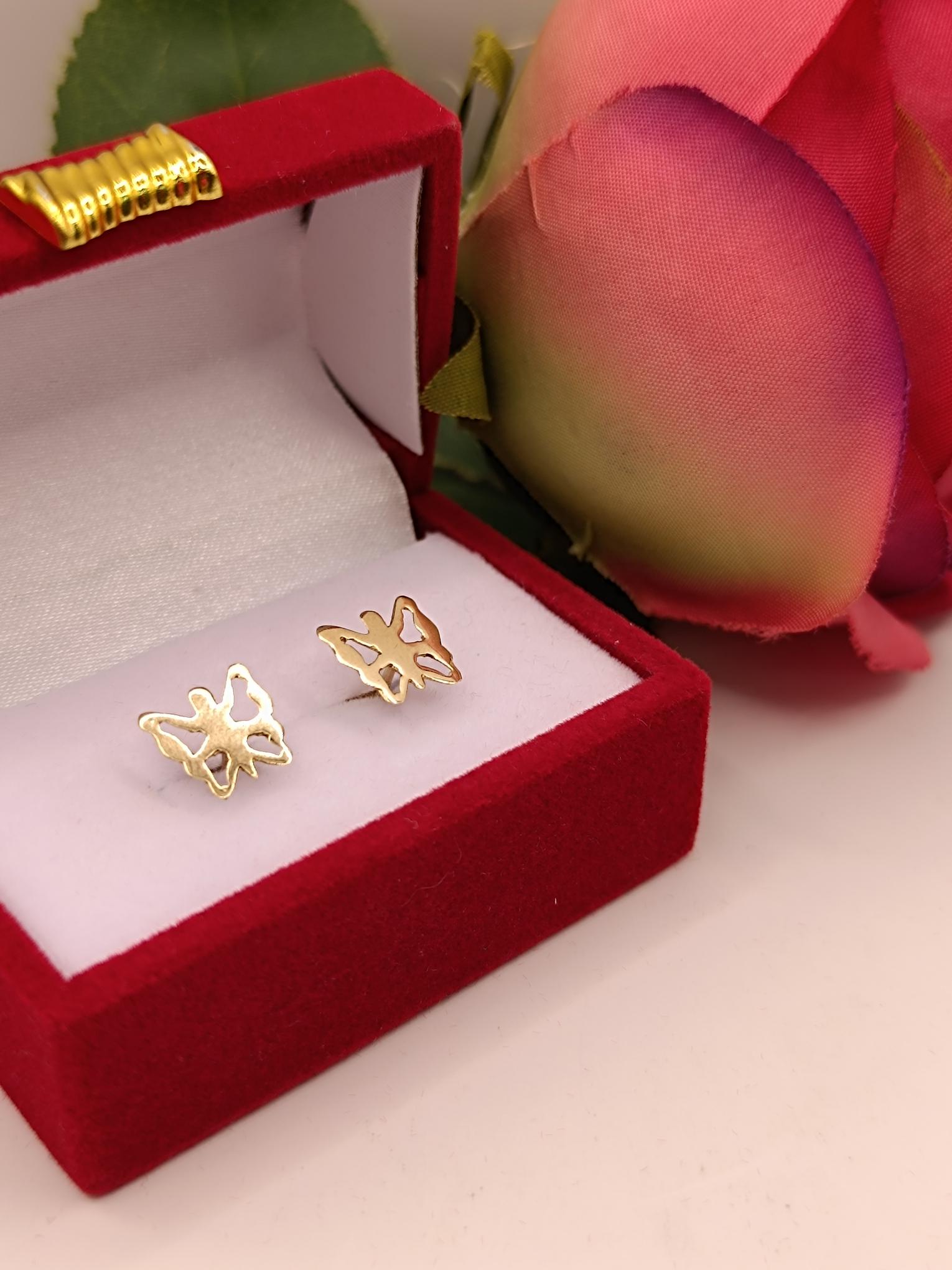 Aros mariposa 10 mm 1.8 grs Oro 18k 2