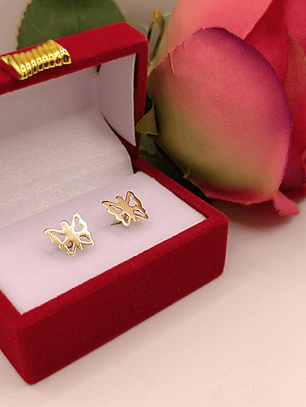 Aros mariposa 10 mm 1.8 grs Oro 18k