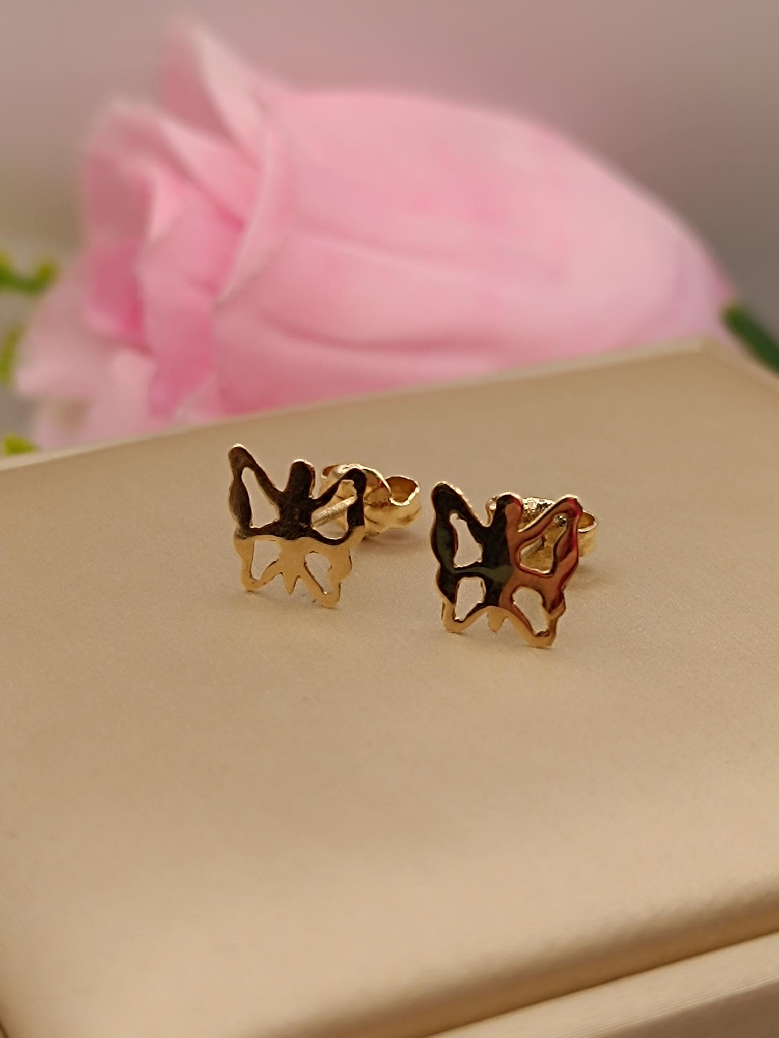 Aros mariposa 10 mm 1.8 grs Oro 18k 4