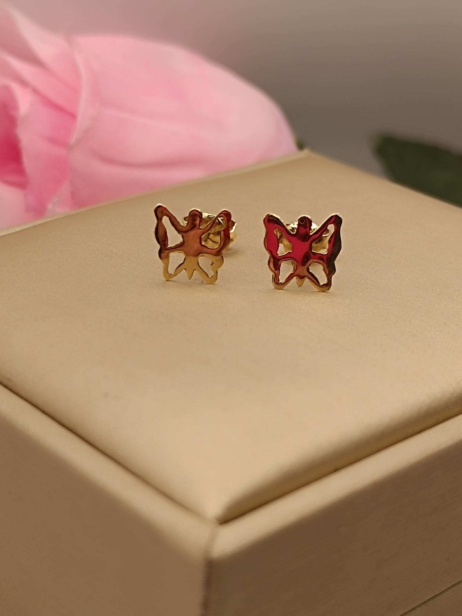 Aros mariposa 10 mm 1.8 grs Oro 18k 5