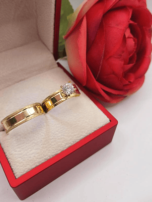 Argollas de matrimonio borde satinado 6 mm 6.5 grs Oro 18k 