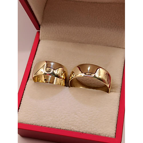 Argollas media caña 8 mm 14 grs Oro 18k