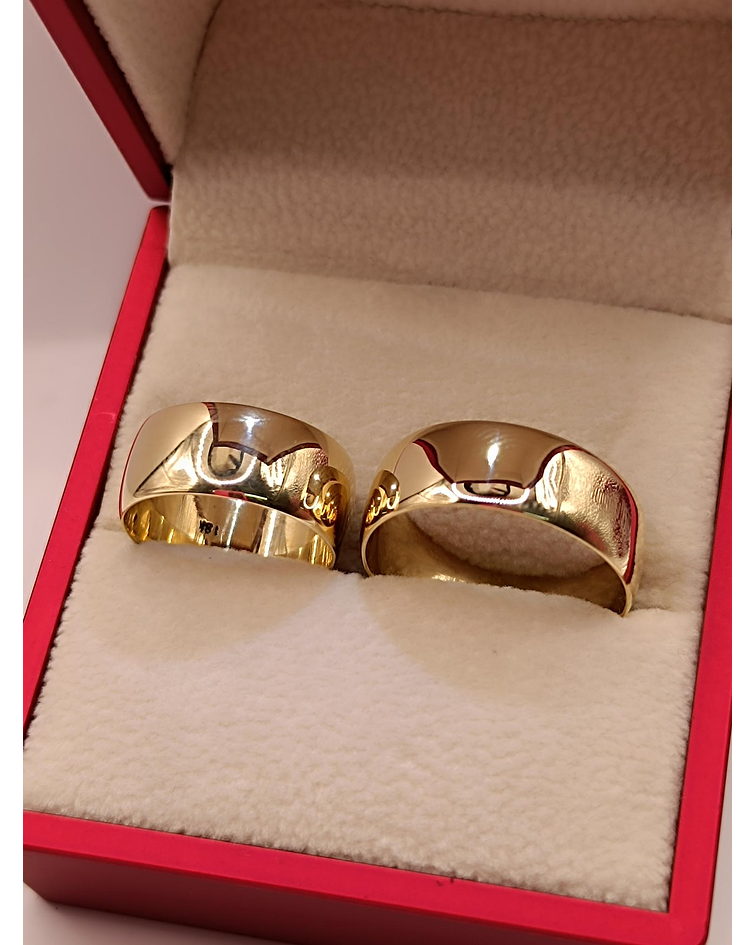 Argollas media caña 8 mm 14 grs Oro 18k