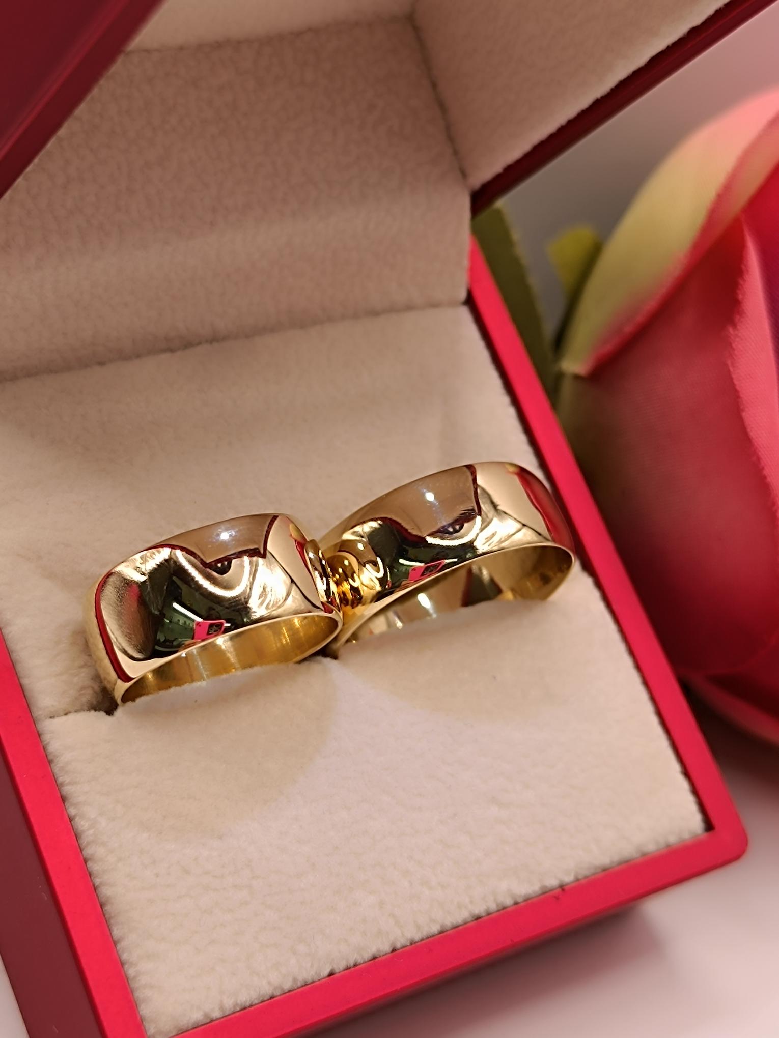 Argollas media caña 8 mm 14 grs Oro 18k 5