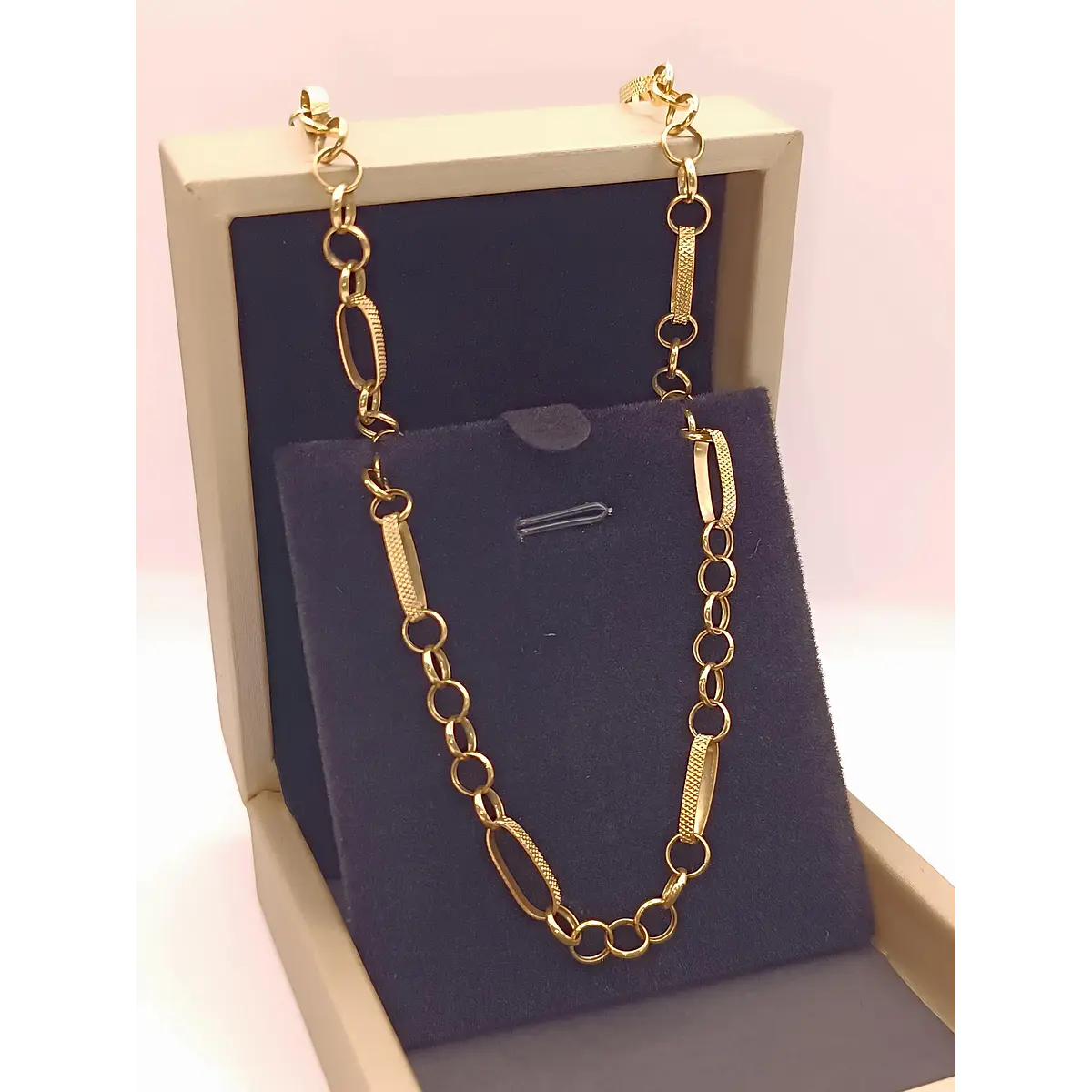 Cadena rolo facetado 60 cm 20 grs Oro 18k