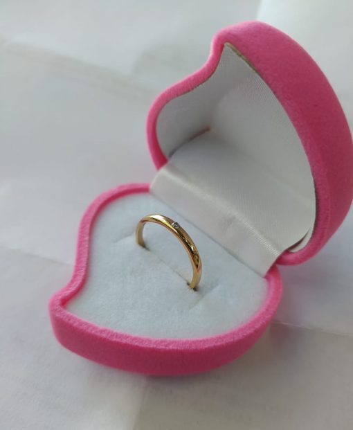 Anillo solitario circón engastado 1.6 grs Oro 18k 2