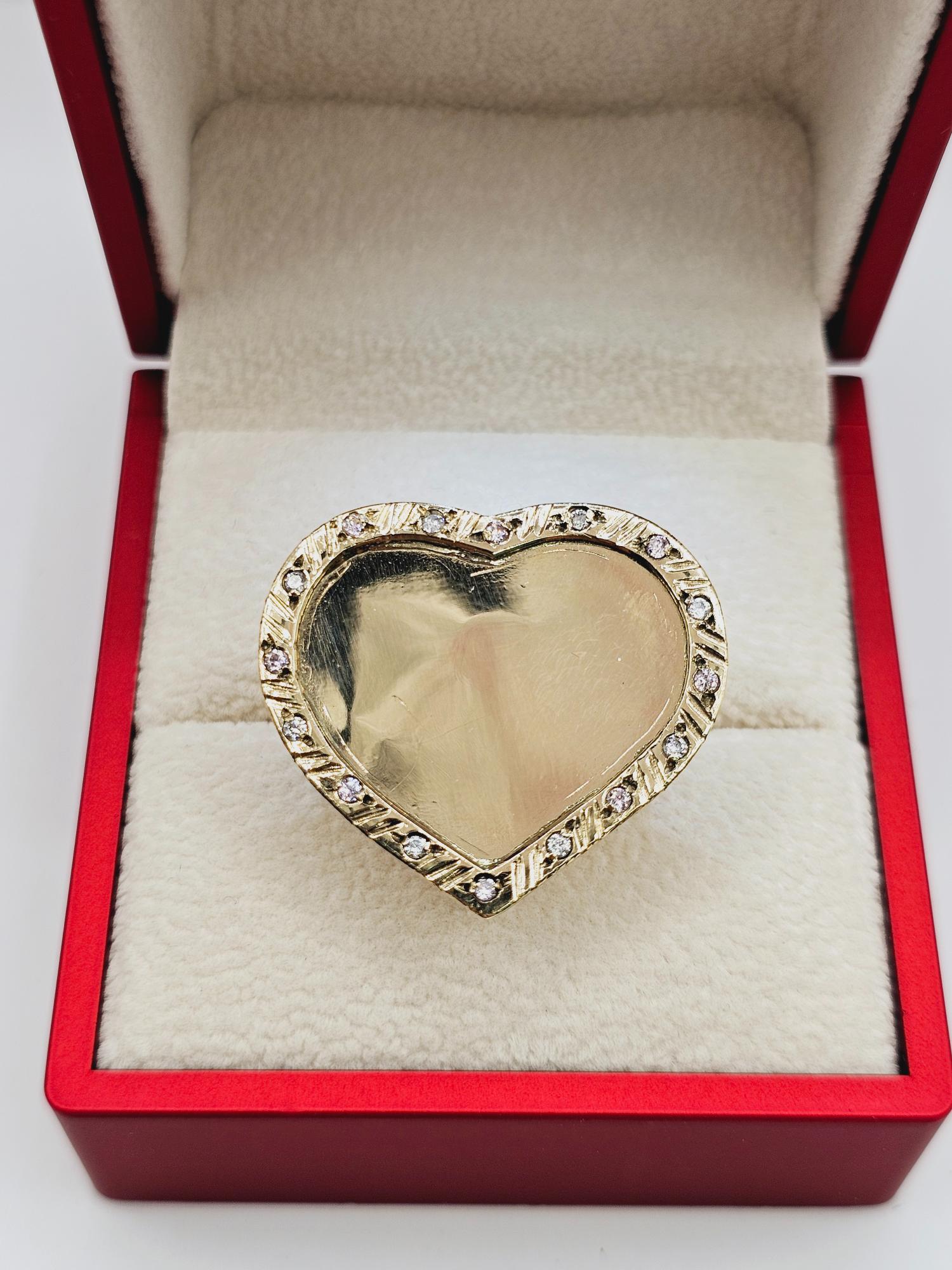 Anillo tazo corazón con piedras circones 6 grs Oro 18k 4