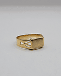 Anillo sello calado rectangular 2.2 grs Oro 18k