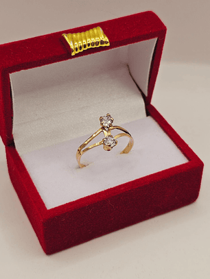 Anillo tú y yo circones 2.9 grs Oro 18k