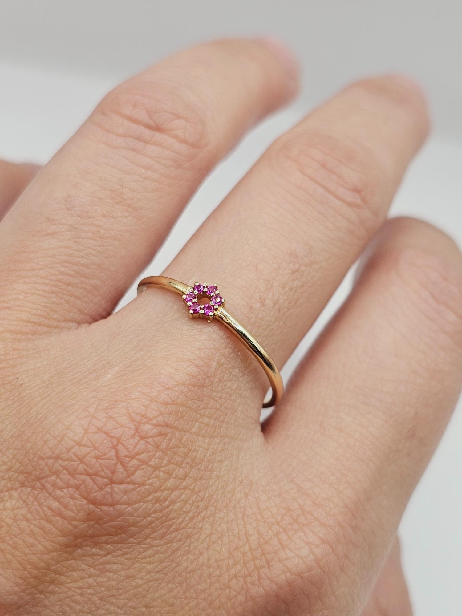 Anillo flor amatista 1.6 grs Oro 18k 2