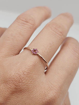 Anillo flor amatista 1.6 grs Oro 18k